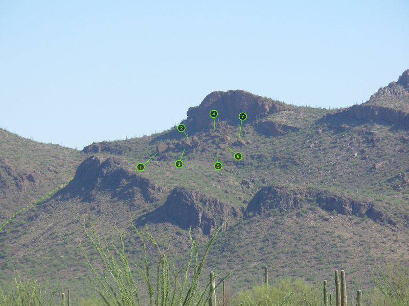 1 Split Boulder<br>
2 HUB<br>
3 11<br>
4 Meatwad<br>
5 Snaggletooth<br>
6 Beast<br>
7 The Pyramid<br>
<br>
Zoom in to see boulders.<br>
Taken from Picture Rocks Rd.