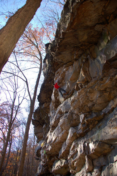 Jeremy Steck working through the crux of Soul Rebel.