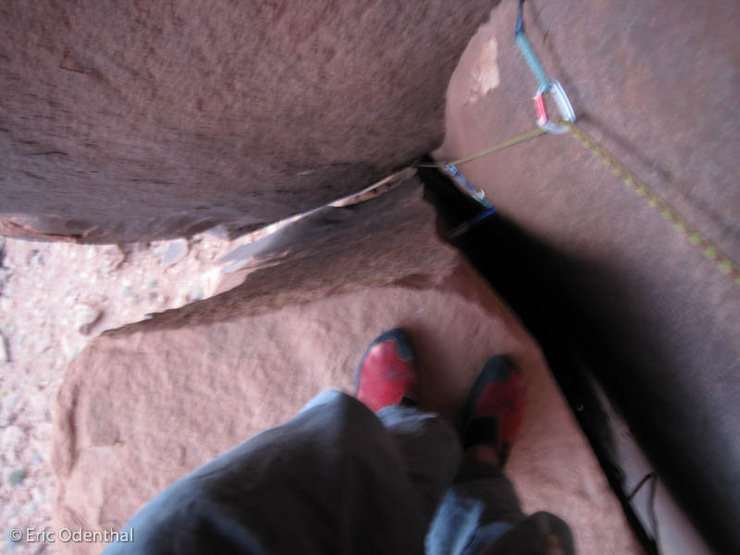 looking down from the belay, #4 big bro was bomber