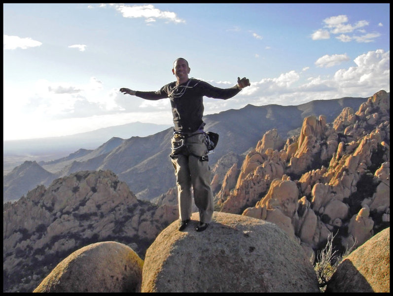Joe atop Rockfellow Dome in Cochise Stronghold.