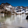 First Ice of winter on Barney Lake, Mammoth Lakes Basin