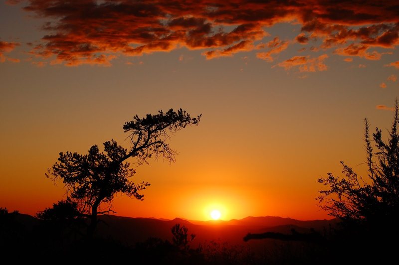 The reward for hiking out of Granite Mountain in the dark = a totally beautiful sunset (photo by Tyler Williams)