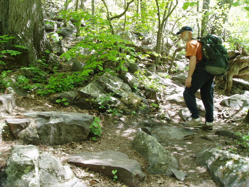 Jeff Vogtschaller cruises the CCC trail to the East Bluff.