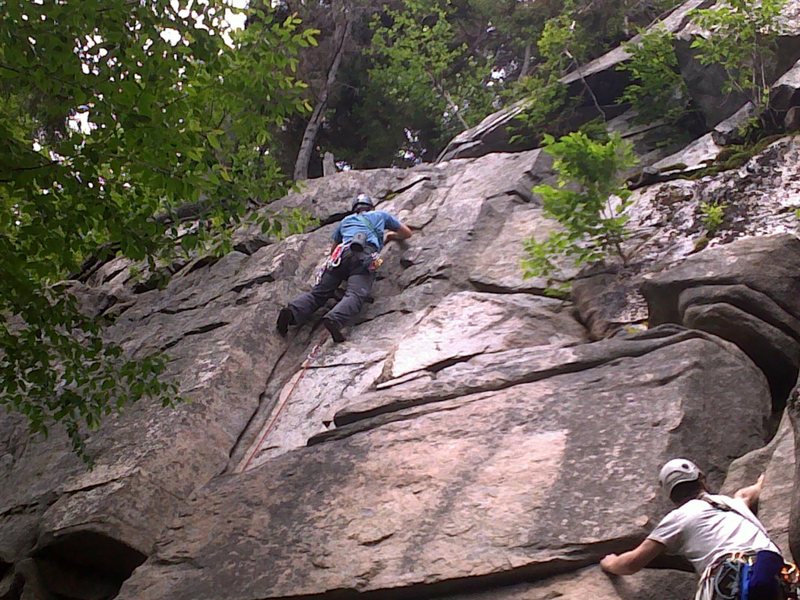 First Trad Lead "Maiming of the Shrew" Echo Crag, Franconia Notch, NH on July 12