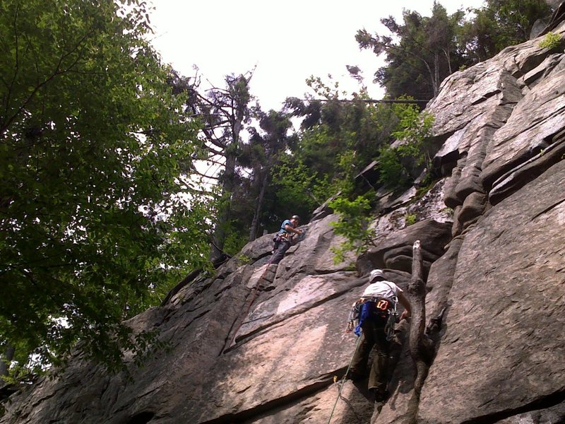 First Trad Lead "Maiming of the Shrew" Echo Crag, Franconia Notch, NH on July 12