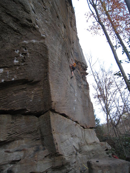 Finishing up the bouldery start of Triple Sec.