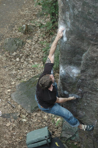 Aaron bumping to the crimp this summer.