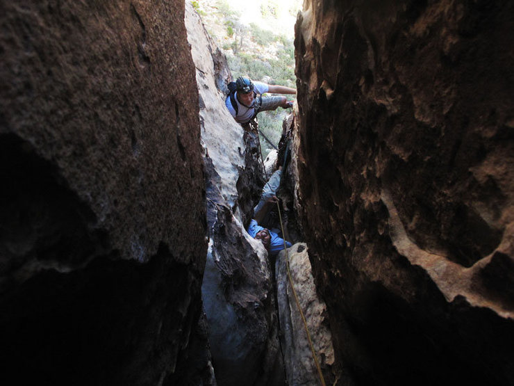 Looking down out of the 3rd pitch chimney(first part of it).