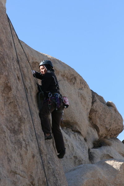 on the right crack on wall behind Headstone Rock