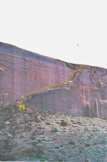 The climb . Situated in the center section of the Butte.