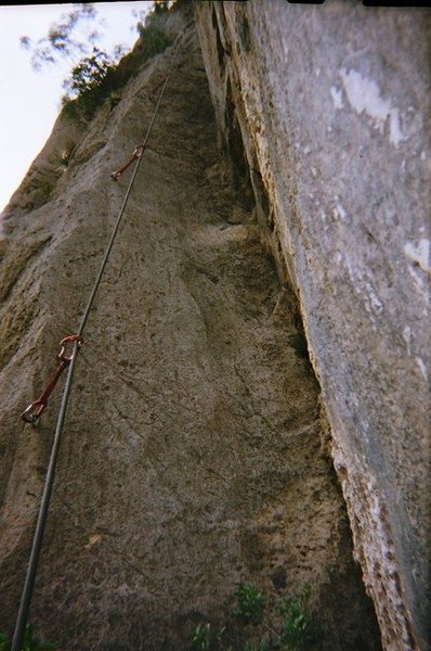 Gary taking a picture of Matt's 5.10 7th pitch on Black Cat Bone