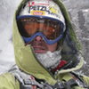 Just before we bailed on P1, full conditions Oct 24th, 09'. The spindrift above my head would not let up!