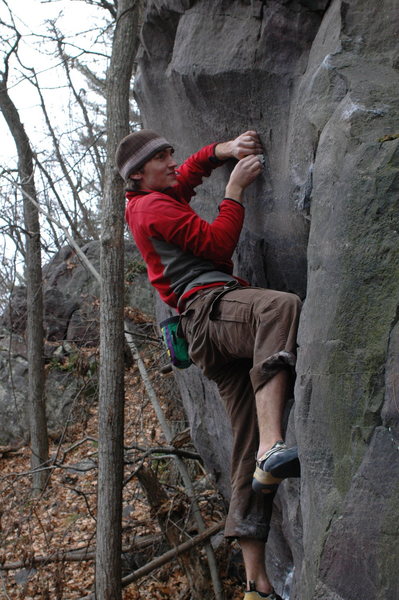 Matching the high crimp for the last move. Nice work!!