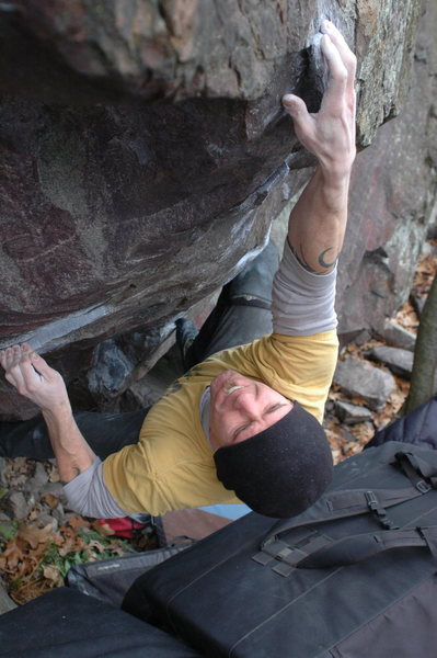 Sticking the crux move on the send. Quick work!