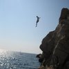 Cliff jumping outside the city walls of Dubrovnik.