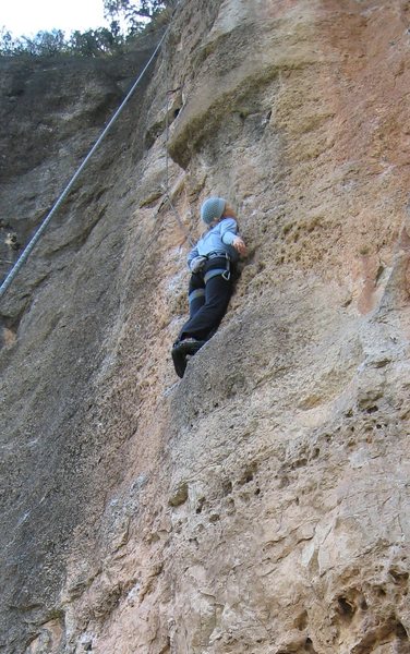 Working up the surprisingly difficult slab.