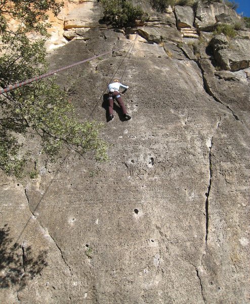 Just above the crux.