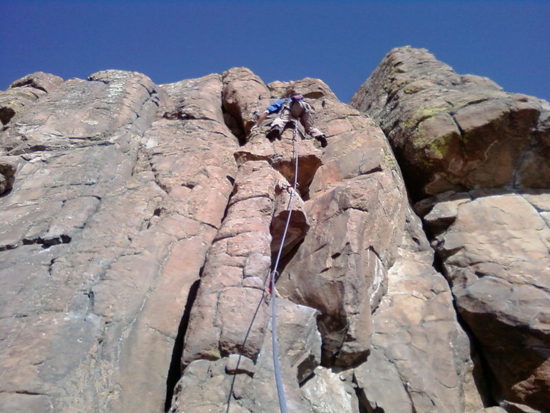 Matt on Off Line on December 11 winter climbing at Table Mnt.