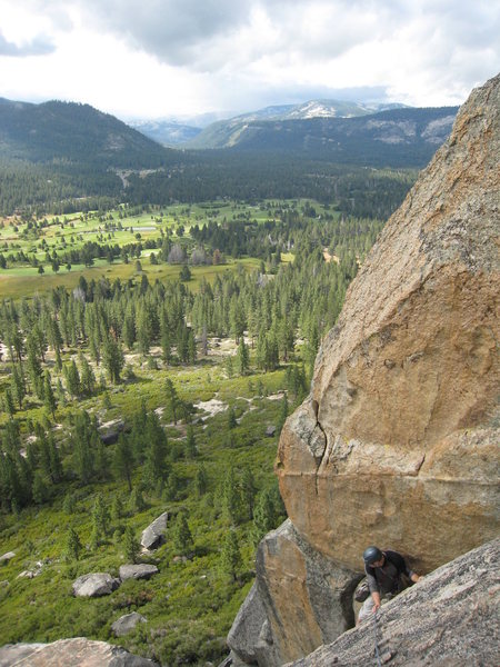 An unusual late summer storm in the Sierras makes for beautiful alpine backdrop lighting.<br>
<br>
August 2009
