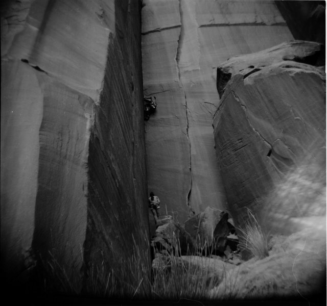 Jasmine the Canadian hardwoman belaying her husband Evan on unbelievable. Thanksgiving '09.