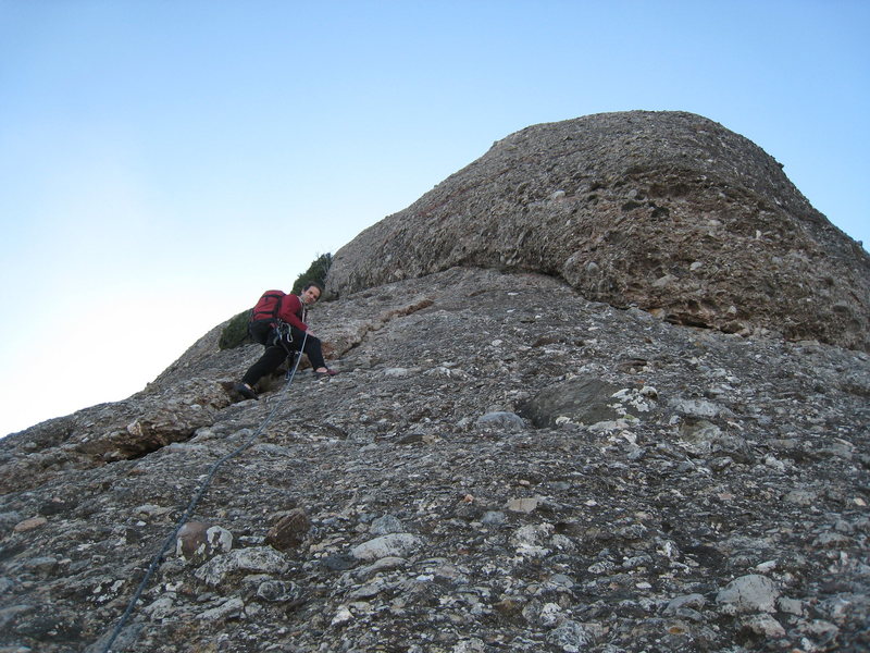 Beginning up the easy final pitch of Badalona.