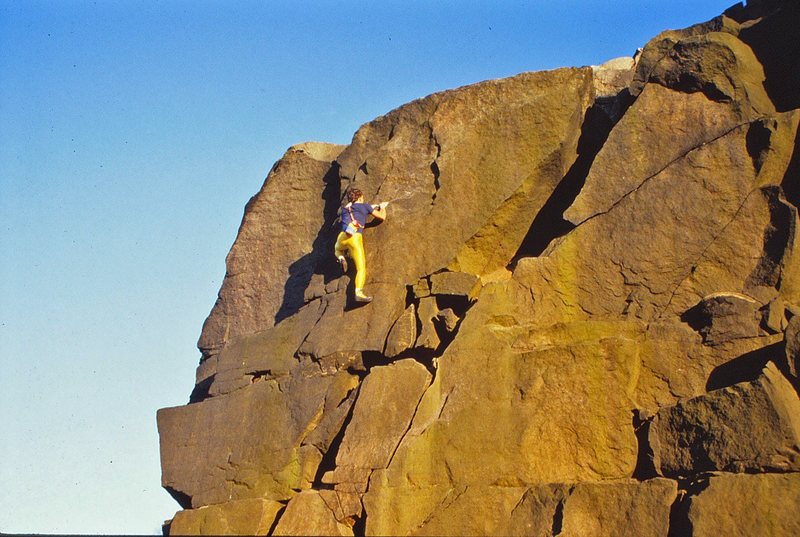 Soloing at Ilkley Quarry back in the 80s