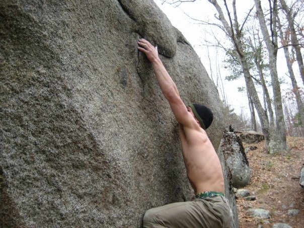 Ben starting the crux.