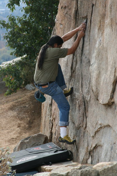 Al on Beehive Crack on the Bee Wall. 12-20-09