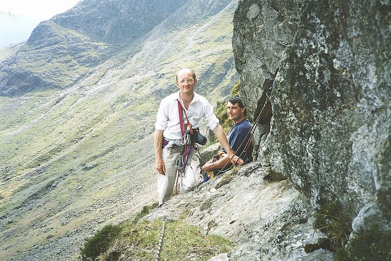 John Powell and John Porter on Pavey Ark crag .. Langdale