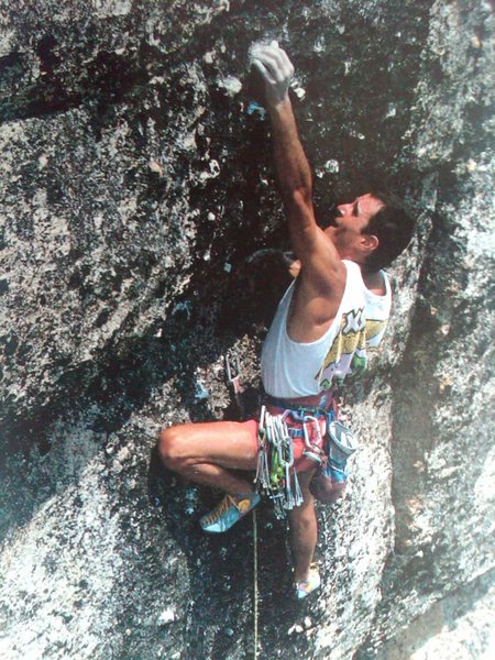 Scott Frye on late 80's ascent.<br>
GREG EPPERSON PHOTO