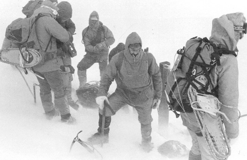 Conway Mountain Rescue members.New Hampshire ...Winter search ...Alpine Garden, Mt Washington...1982