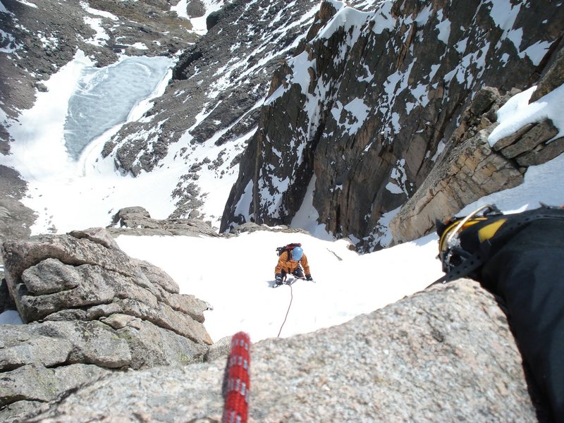 Me belaying my friend Dave...although nothing would take pro, so really there was no point of rope, gear, or belaying haha.