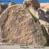 Photo/topo for the Picnic Boulder (South Face), Joshua Tree NP