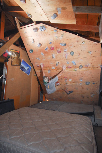 Climbing Wall #3: fitted in one side of a 2 car garage. 