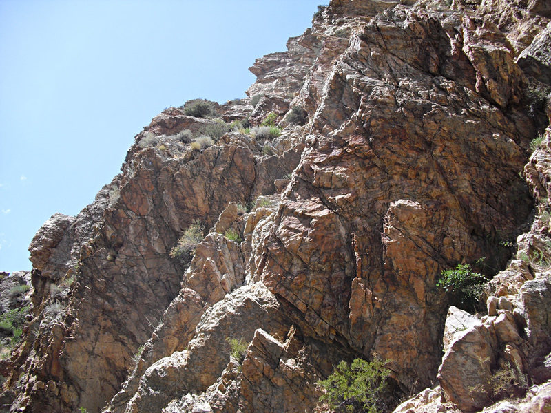 Dork Dot Rock (on the right) with the Dionysius Thrax wall on the left.