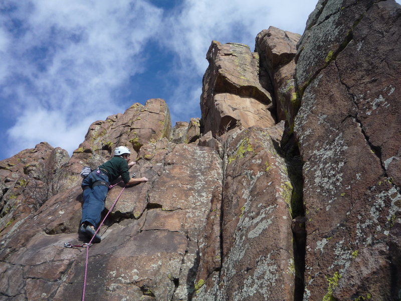 The start.<br>
Glen Charnoski climbing.