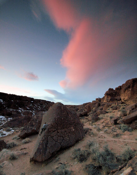 Erika Pritchett on Celestial Trail, The Happy Boulders, Bishop, CA.