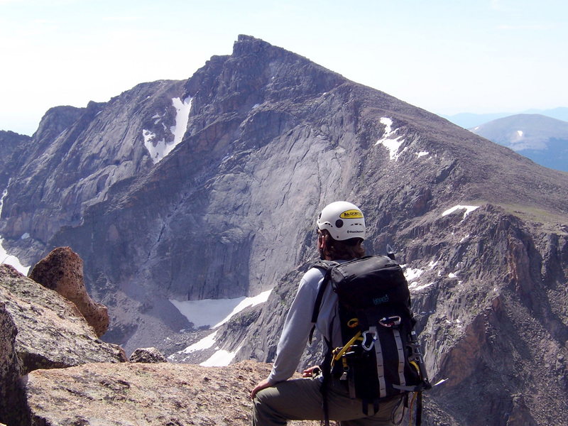 Daniel Fuchs near the summit of Mchenrys with Cheifshead in the background, July 2005