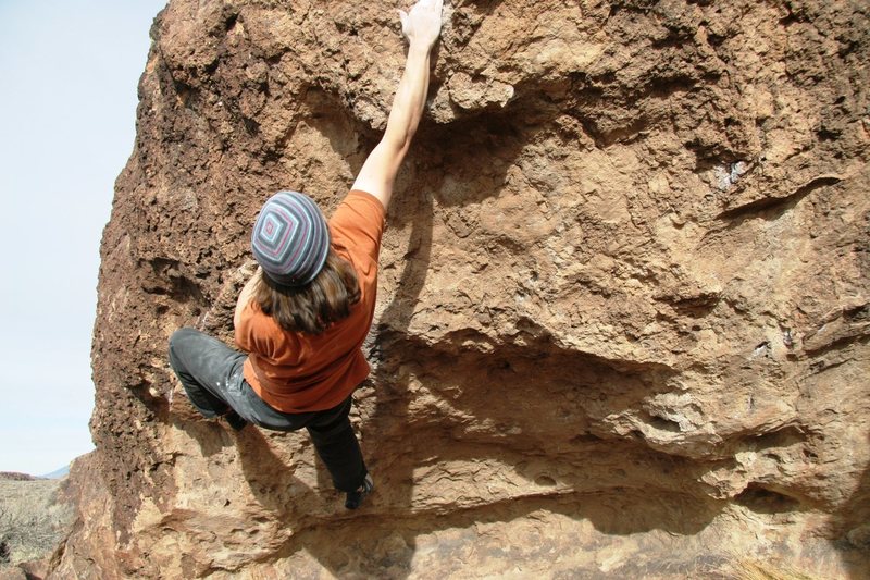 Crux pull on Talk Talk, V4