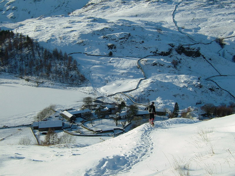 More Winter 2009/10. Hiking down to the small village of Watendlath,about 4 miles from Keswick. Photo Pete Armstrong