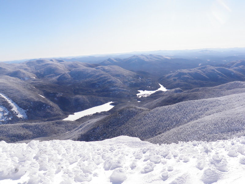 Flowed lands (far) and Lake Colden (near) from just below summit of Algonquin