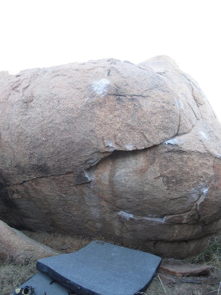 Ricochet, V6 SDS up middle/left side of overhang<br>
Unnamed V9? up right bulge