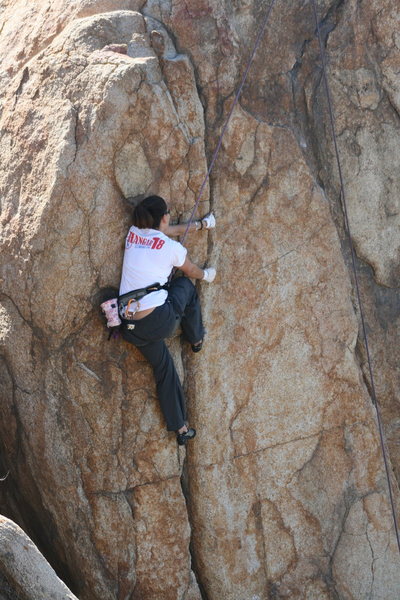 Agina on Direct Northwest Face (aka Left Half Dome Crack). 1-17-10