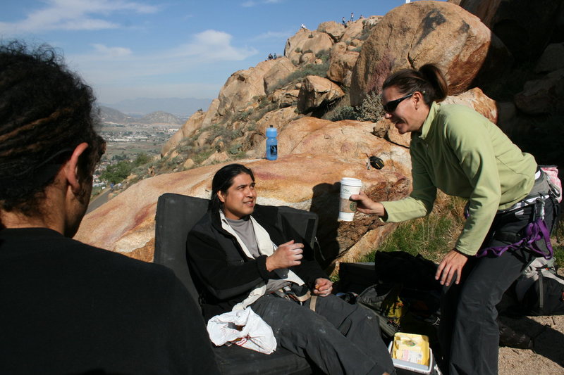 Agina returning Als coffee after taking more than a sip. 1-17-10