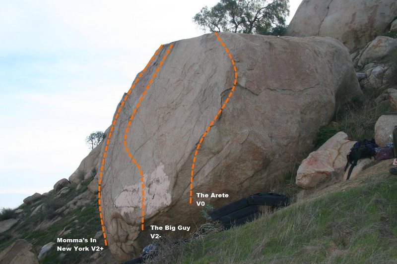 Jong Long Boulder North West Face Topo