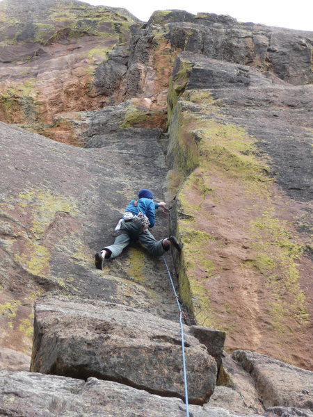 Joe clipping the second pin on "Cameron's Corner".