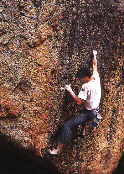 Banny Root on "The Diceball", Tahoe.<br>
Photo by Blitzo.