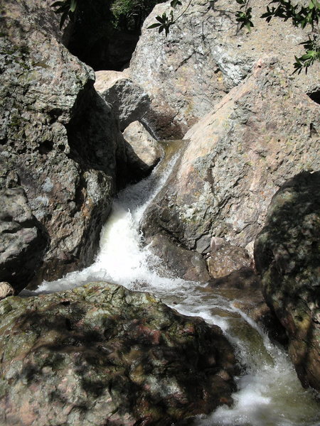 The Grotto approach boulders, winter 2010, after heavy rains. Awesome.