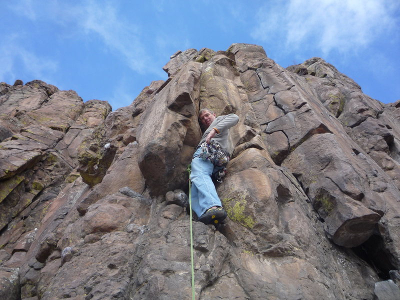 At the start below the good crack.