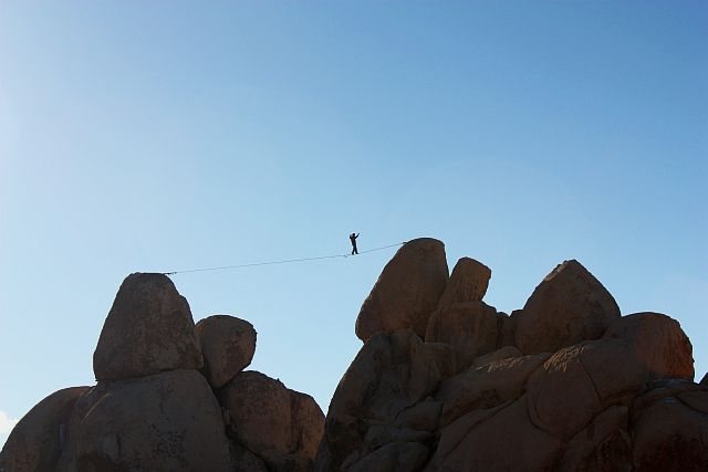 Highline at Hall of Horrors, Joshua Tree NP